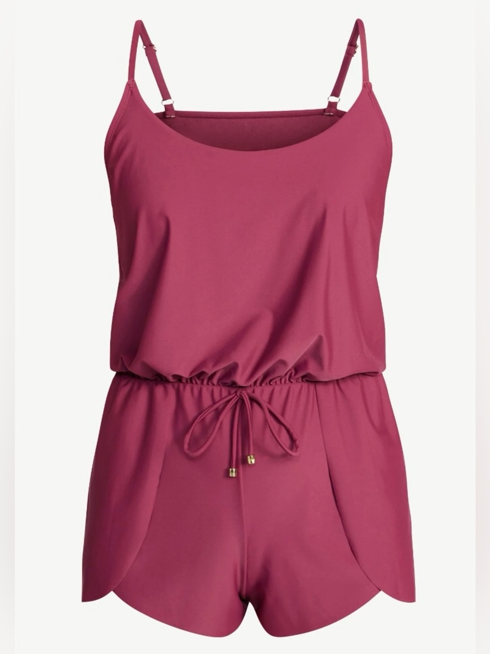 NWT Time and Tru Magenta Cami Romper with Drawstring Waist - Picture 5 of 7